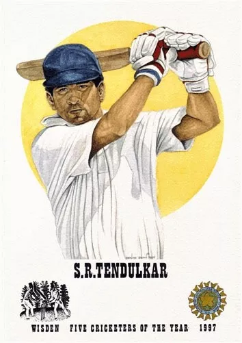 Official Wisden Cricketer of the Year 1997 - Sachin Tendulkar - Ltd Ed Print