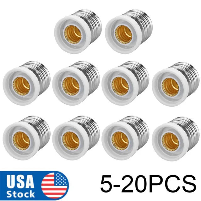 Light Bulb Socket Adapter Medium Base E26 to E12 Candelabra Screw Reducer