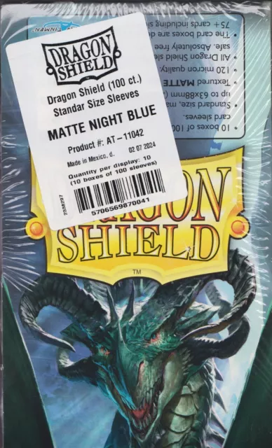 Lot 10 new 100 ct pk Dragon Shield Matte Deck Sleeves Protectors Night Blue