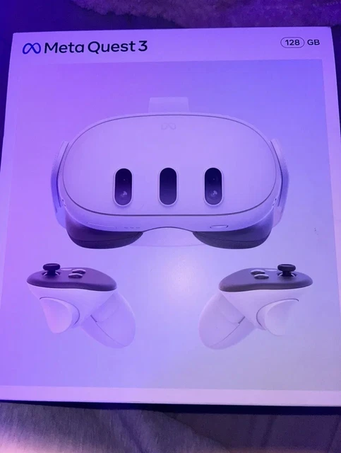 META QUEST 3 128GB Virtual Reality Headset With Controllers - New £359. ...