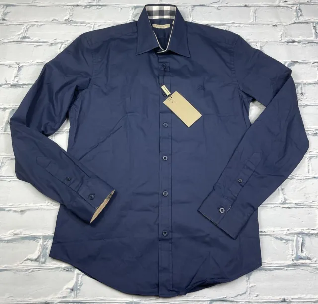 Burberry Brit Navy Blue Button Shirt Men’s Sz M NWT