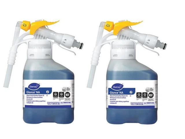 2x Diversey 100975198 Glance NA RTD Glass & Multi Surface Cleaner SC 1.5L each
