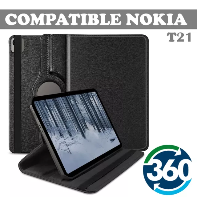 360° Rotating 10.36” Flip PU Leather Smart Case Cover For Nokia T21 Tablet UK