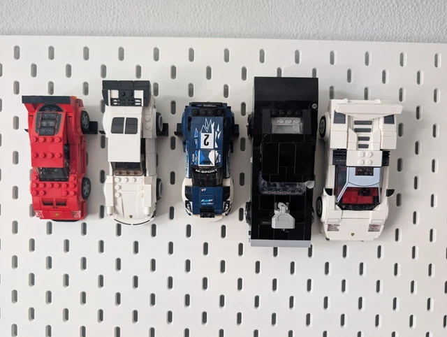 LEGO SPEED CHAMPIONS Vertical Mount for Ikea Skadis Pegboard £5.00 ...