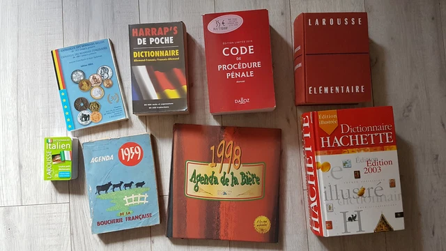 Lot Livres : Dictionnaires, Allemand, Code pénal, Agenda