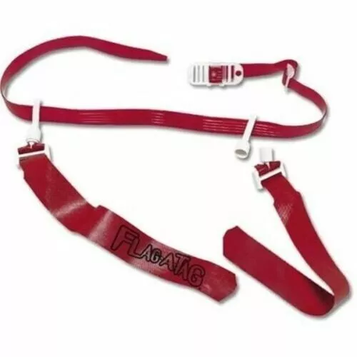 SET of 12 RED Flag-a-Tag Sonic Boom Flag Football Belt Set 42" Waist