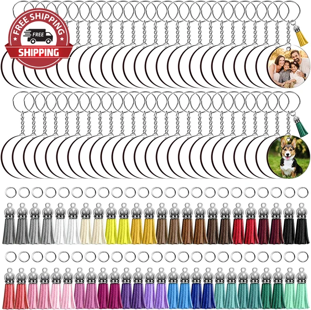 ZOCONE 250 Pcs round Sublimation Keychain Blanks Bulk, Sublimation Blanks Keycha