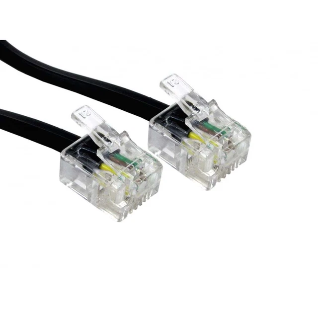 2m RJ11 To RJ11 Cable Lead 4 Pin ADSL DSL Router Modem Phone 6p4c BLACK Short