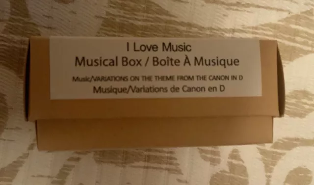 Wooden Music Box Minature Wonderful Life I Love Music Canon In D Nib 3