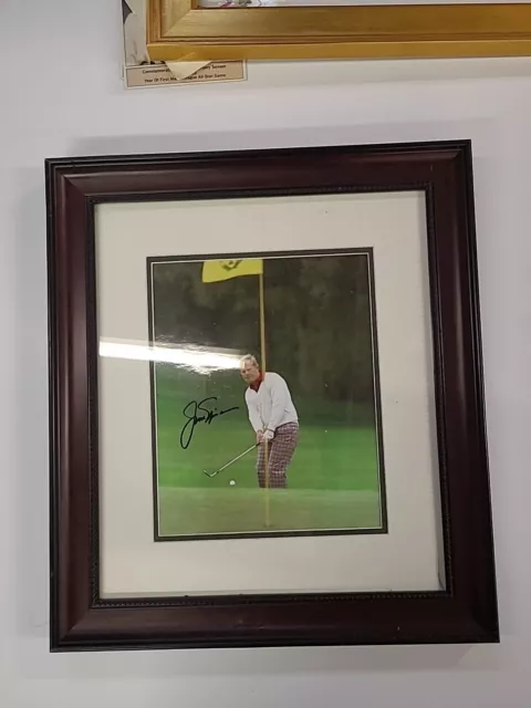 JACK NICKLAUS SIGNED AUTOGRAPH 8x10 PHOTO CUSTOM FRAMED GOLF MASTER