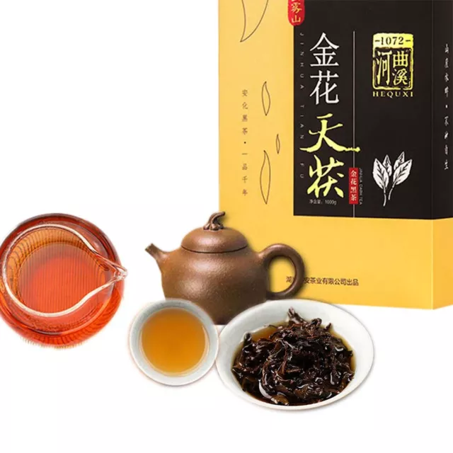 Jinhua Golden Flower Black Tea Fu Zhuan Tea China Hunan Anhua Healthy Food 1000g 2