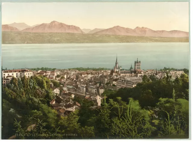 P.Z. Suisse, Lausanne depuis le signal  PZ Vintage Photochromie  photochromie,