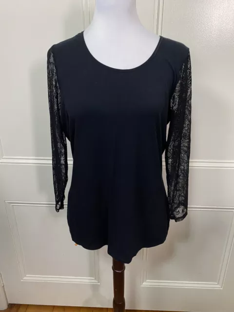 Jane Lamerton Ladies Size 14 Lace Sleeve Top Excellent Condition