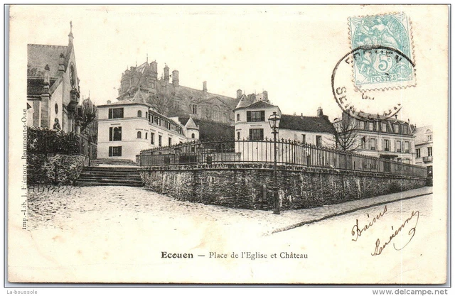 95 ECOUEN - place de l'eglise and chAteau --