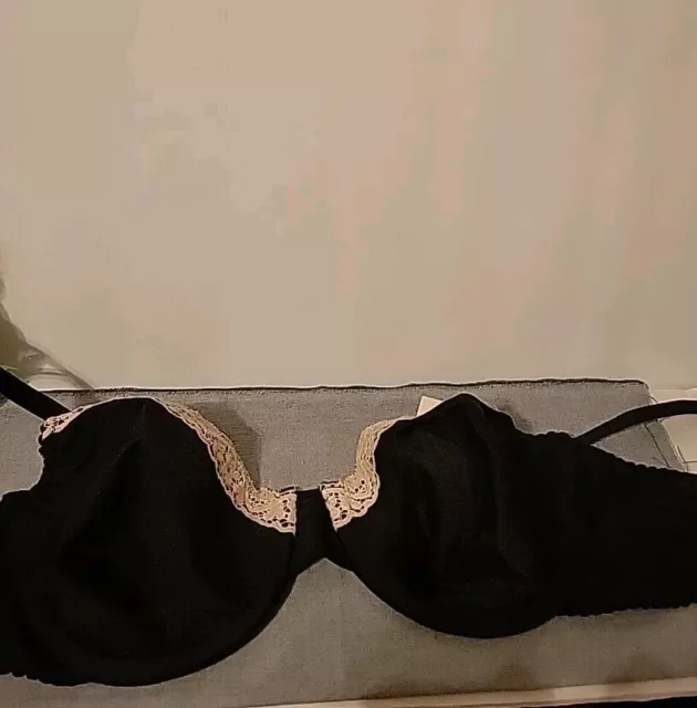 Calvin Klein Black Bra With Beige Lace Size 36C New With Tags