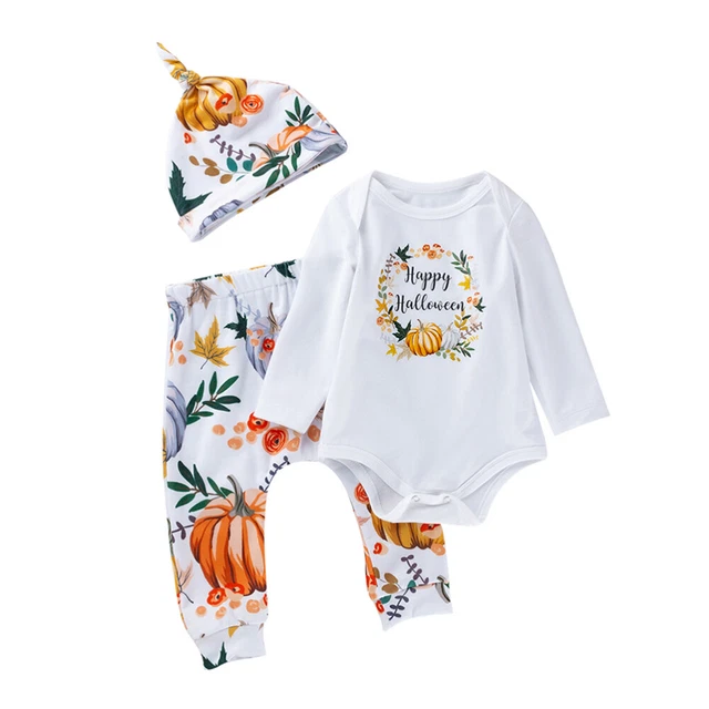 1 set di vestiti per bambini neonati set salti di Halloween pantaloni cappello