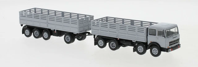 Modèle Réduit Brekina Fiat 691 Millepiedi Avec Remorque - échelle HO 1:87, Gris