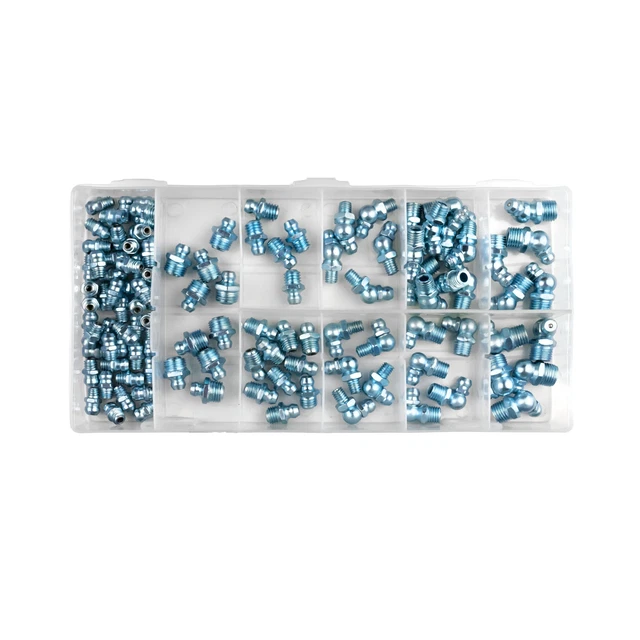 TOX Basic Box assortimento capezzoli lubrificanti M6 M8 M10 dritti angolati 110 pezzi