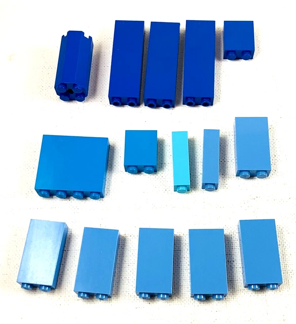 Lego Blue Pillars Columns 21 pc 1x2x5 #2454 1x2x2 #3245 City Building Water Ice