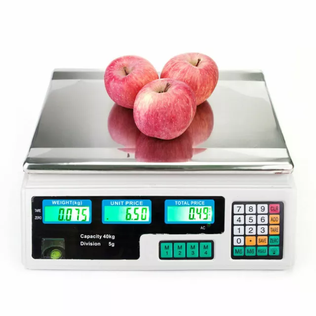 40KG Digital Weighing Scales Retail Commercial Electronic Price Weight Computing