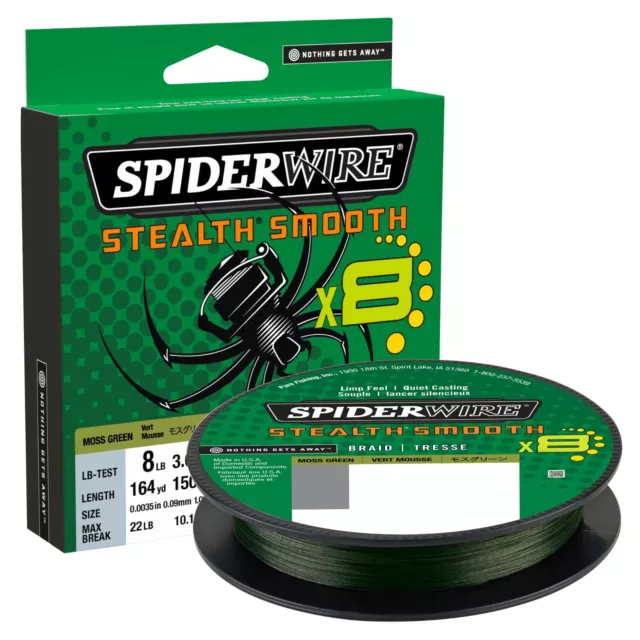 Spiderwire Stealth SMOOTH 8 Fishing Braid 300m - GREEN - All Diameters