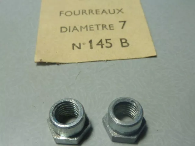 ancien vintage 2 écrou épaulé méplat fourreaux Ø 7