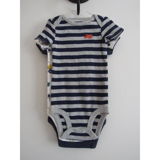 NWT Carters Blue Baby Boys 3 Pack Short Sleeve Bodysuits 3-6 Months