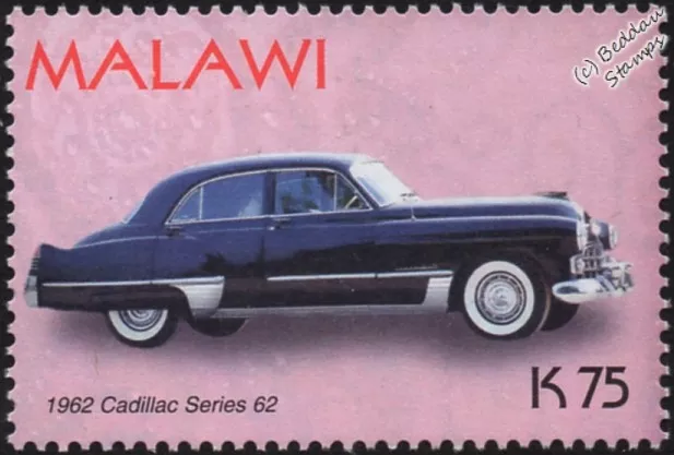 1946 CADILLAC Series 62 4-door Sedan Mint Automobile Car Stamp (2003 Malawi)