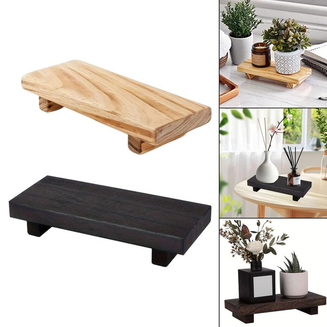 Support de pots de fleurs à roulettes - V GEBY - 25CM - Bois - 4 Roues - Intérieur/Extérieur