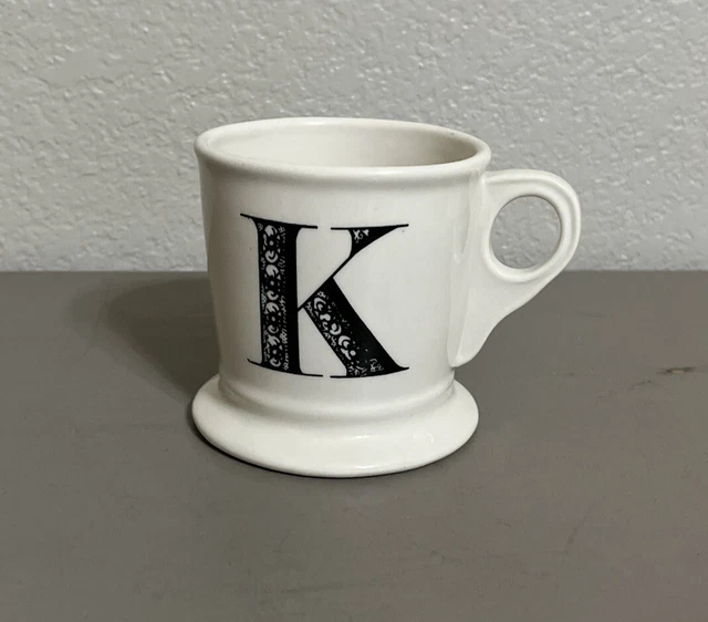 Anthropolgie Shaving Style Monogram Initial K Mug