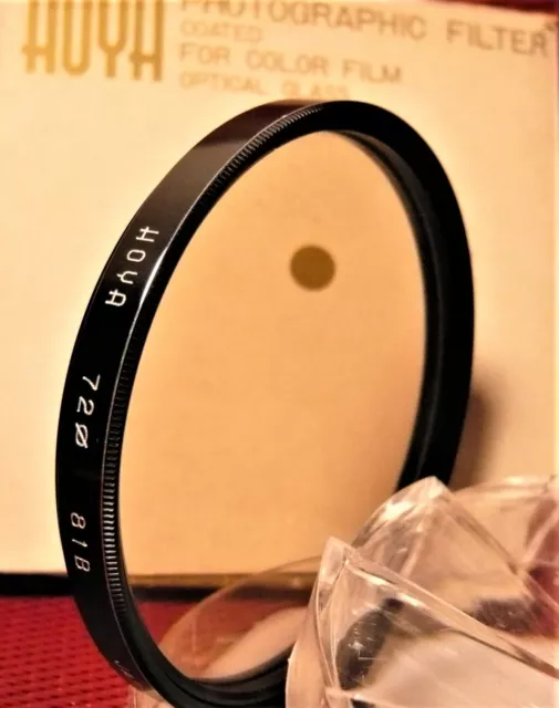 Hoya  72mm  81B  Filter . Optical Glass JAPAN. Metal Ring. New Old stock
