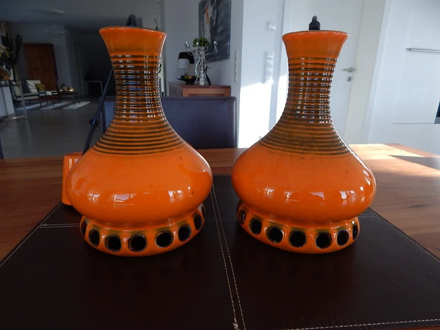 2 Keramik Hängeleuchten Vintage Retro 60er/70er Jahre