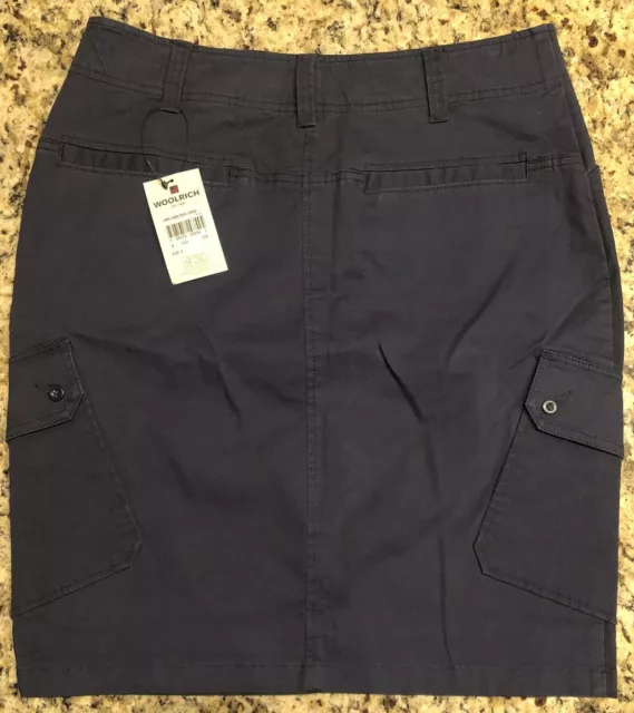 NWT Woolrich Wood Dove Cargo Skirt + Belt Women's Size 8 Deep Blue Cotton Blend 3