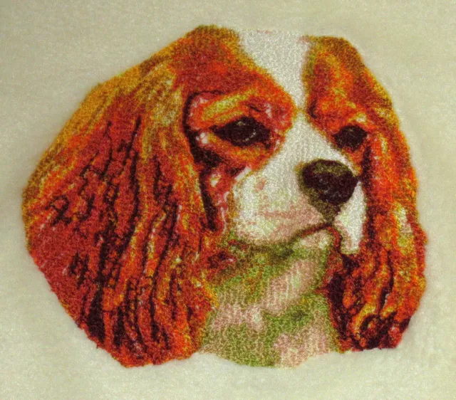 Embroidered Short-Sleeved T-Shirt - Cavalier King Charles Spaniel DLE1504