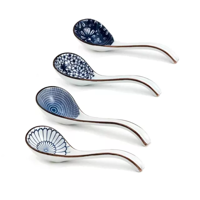 Soup Spoons Asian Chinese Wonton Spoon Japanese Spoon, Set of 4