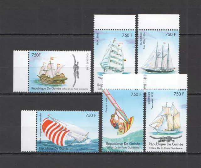 A0714 Guinea Transport Sailing Ships & Boats Water Sport Set Mnh