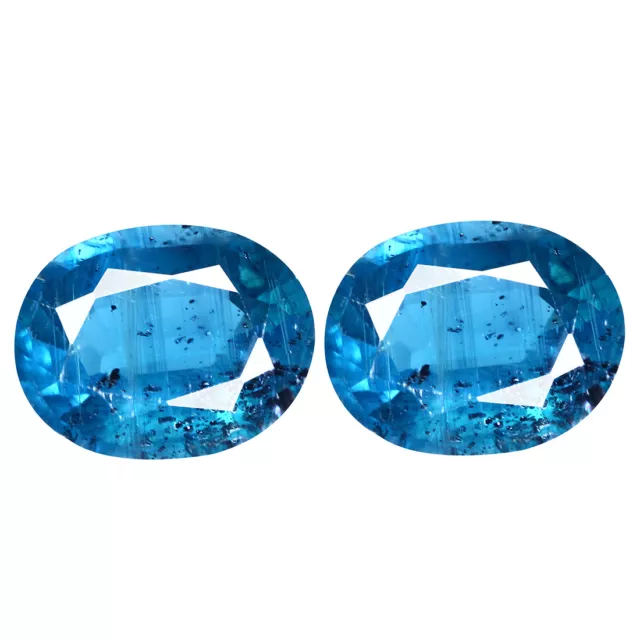 3.51 Ct VVS [2Pcs Pair] Shimmering Oval 8.9 x 6.7 MM Royal Blue Natural Kyanite