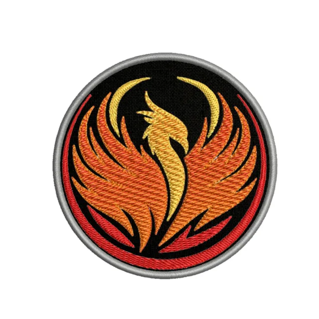 Phoenix Crest Patch Embroidered Iron-on Applique Geeks Gamers Military Logo