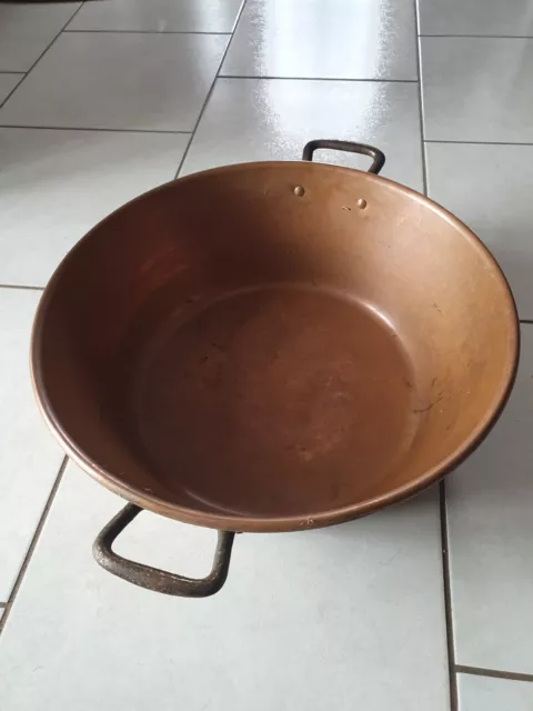 Bassine à confiture Vintage  en cuivre Taille 38cm