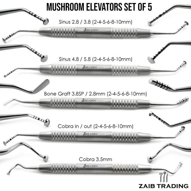 DENTAL SECTION MUSHROOM Elevators Sinus Lift Implant Oral Graft