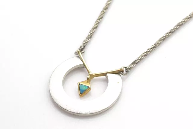 Collier 925 Sterling SILBER Halskette Opal vergoldet silver argento necklace