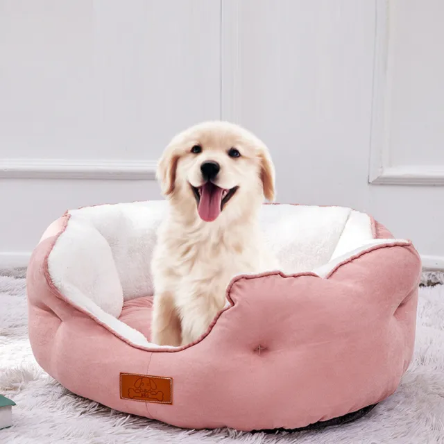 Round Washable Calming Pet Bed for cat small dog with Slip-Resistant Bottom US