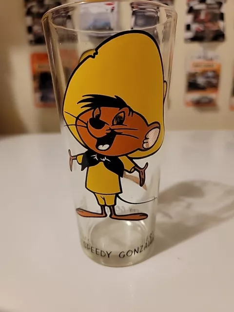 1973 Pepsi Collector Series Looney Tunes Speedy Gonzales TUMBLER GLASS Warner Br