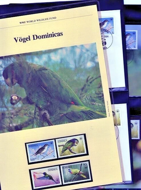 WWF 1984 Dominica Vögel Mi.Nr. 836-39 komplettes Kapitel