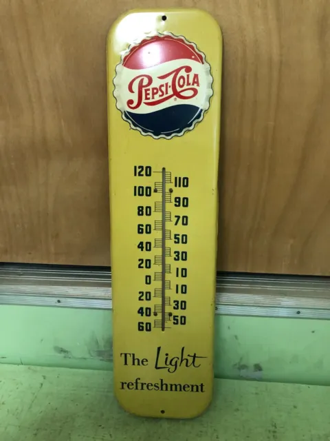 Vintag Pepsi Thermometer Nice One 27 1/2 Inches