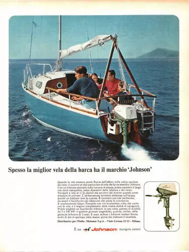 Advertising Pubblicita Vela E Motori Johnson  - 1967