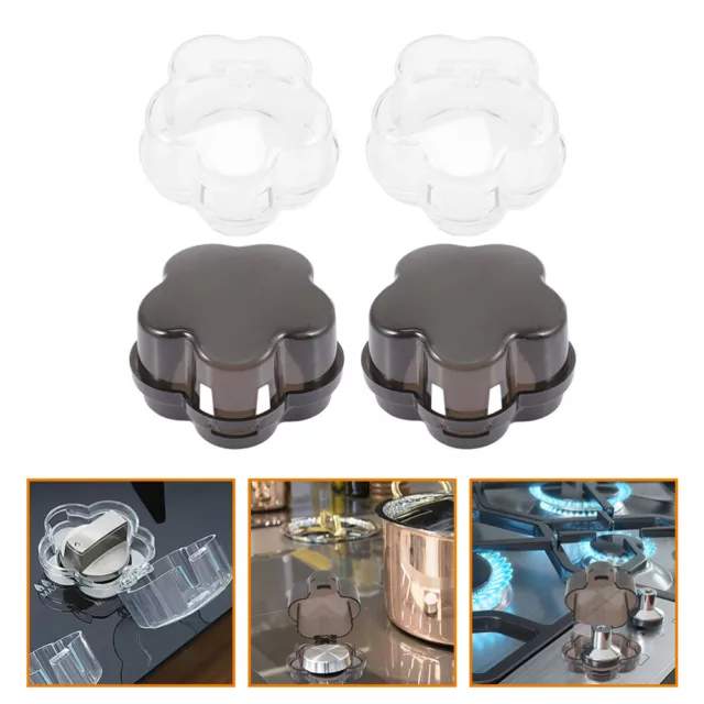 4 Pcs Plastic Gas Switch Protection Child Stove Knob Guard for Safety