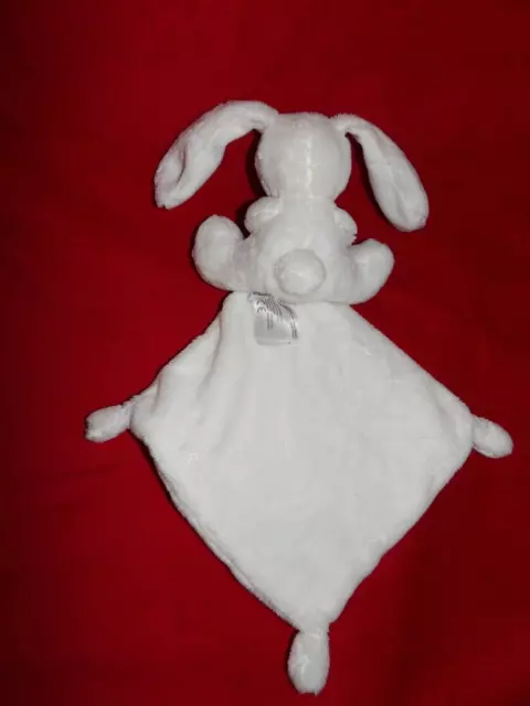 Doudou Peluche Mouchoir VERT BAUDET Lapin Blanc et Gris 2
