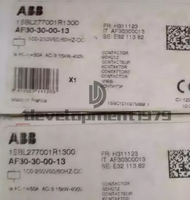 One New ABB Contactor AF30-30-00-13 100-250V AC/DC 1SBL277001R1300