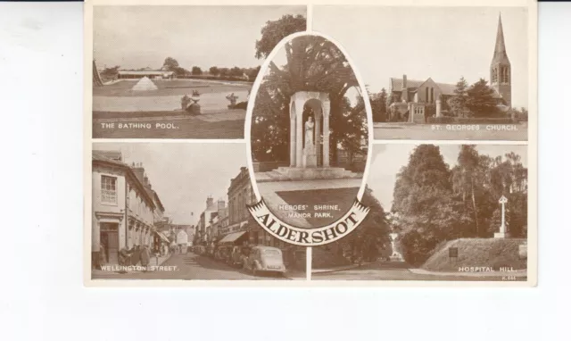 M. Postcard. Aldershot. Multi View. Real Photo.